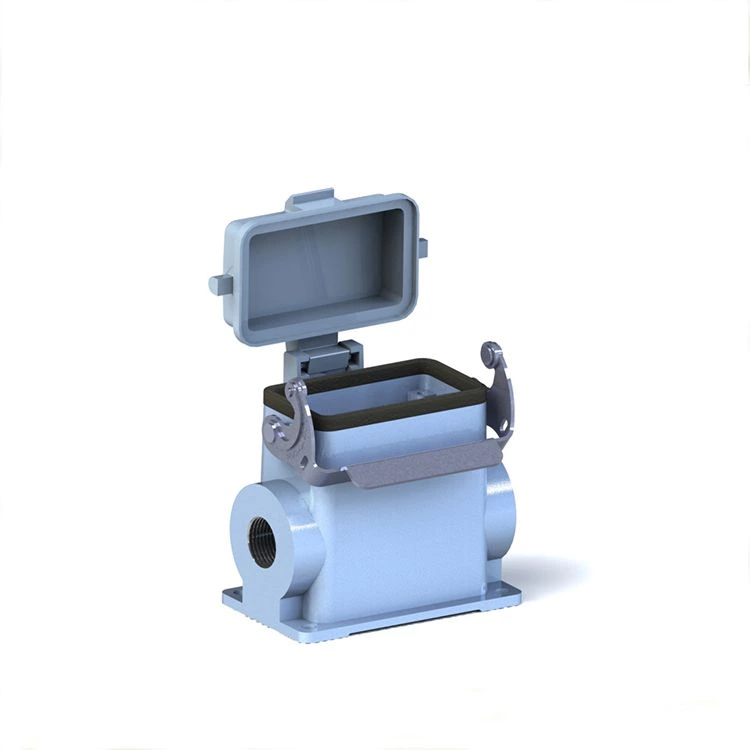 SO-H10B-SGH-CV-1L-M32 surface mounted housing for side entry for industrial multipole connector with cover