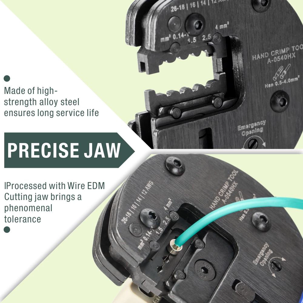 crimping tool for Han D heavy duty connector
