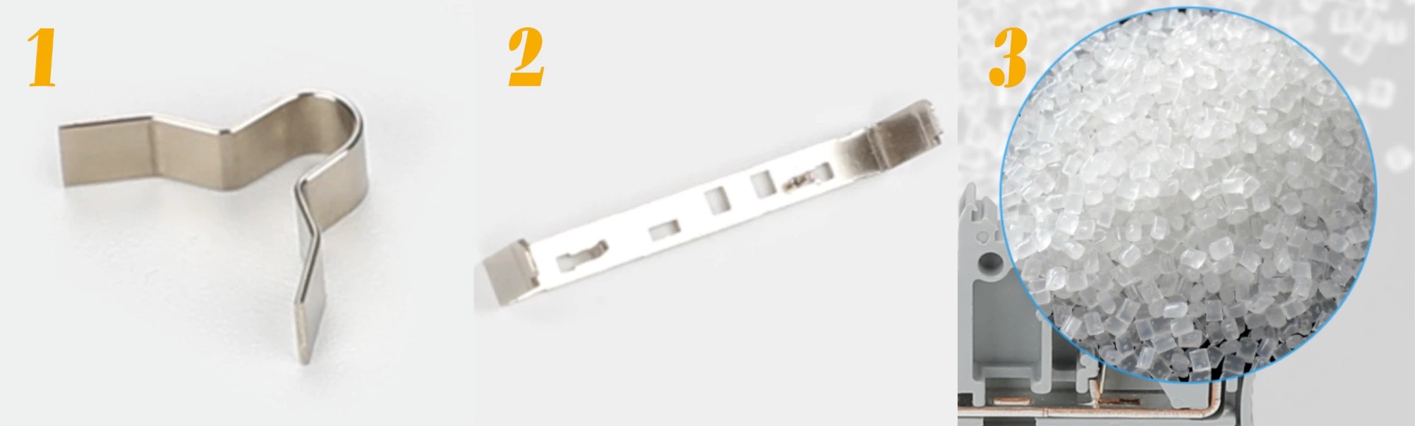 PT16-3-G in line spring guide rail terminal