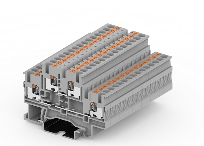 PT2.5 Push in Connection Feed Through DIN Rail Terminal Block