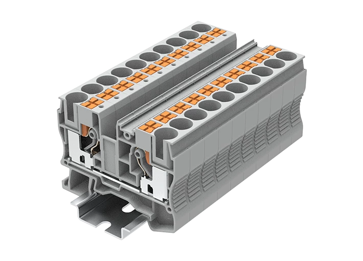 PT10-2-G in line spring guide rail terminal
