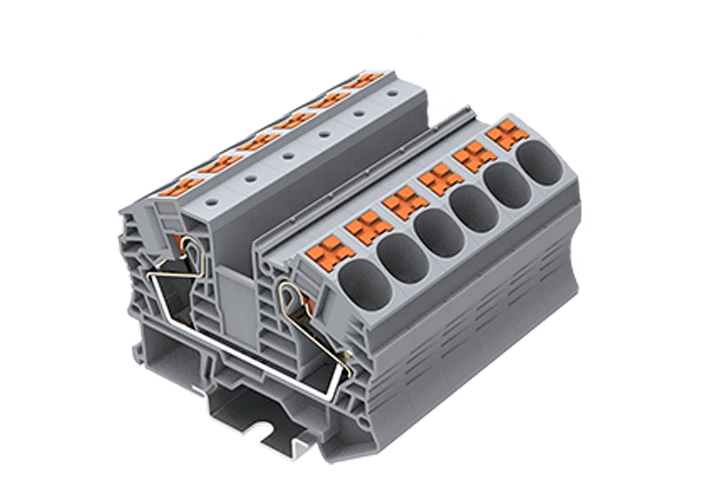 PT16-2-G in line spring guide rail terminal