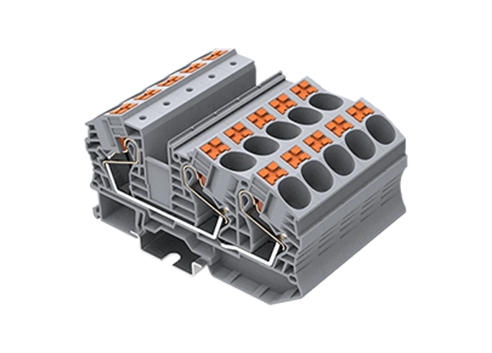 PT16-3-G in line spring guide rail terminal