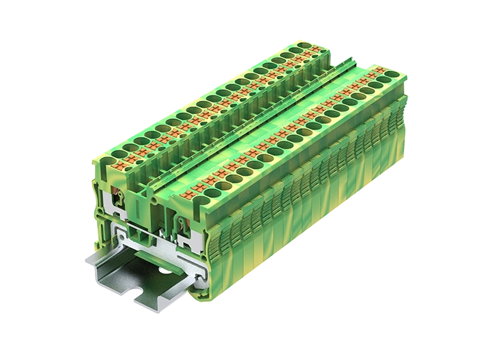 PT2.5-2-PE push in spring guide rail terminal