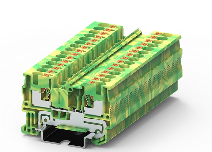 PT4-2-PE push in spring guide rail terminal