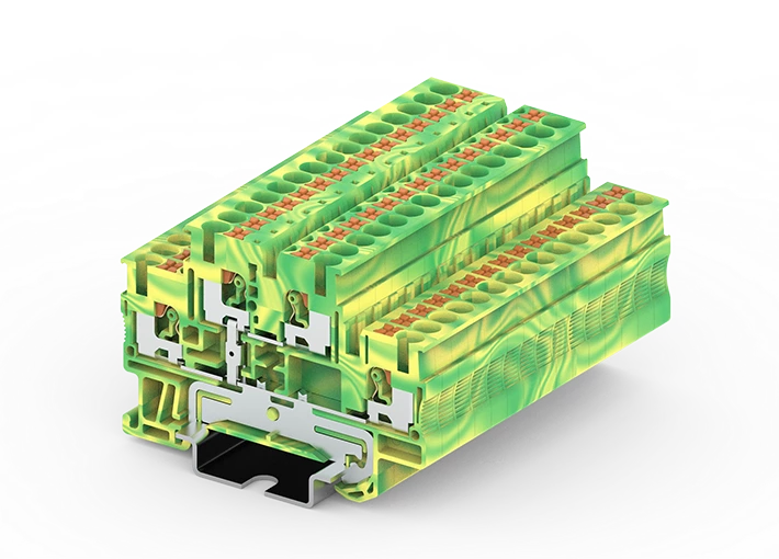 PTD2.5-2-PE push in spring guide rail terminal