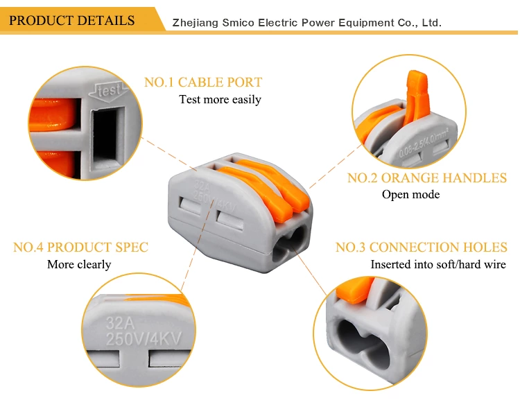 2273-205 wire terminal connector EU-415 quick connector 5pin push connector