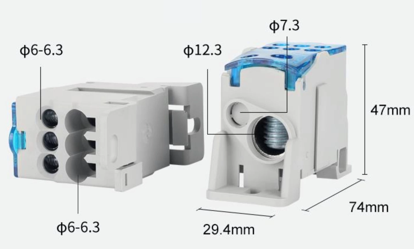 Distribution Power UKK 160A Screw wire Terminal Block Rail Mounted